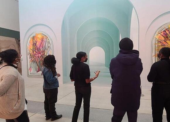A group of Black Arts Fellowship on a tour at the xyz gallery