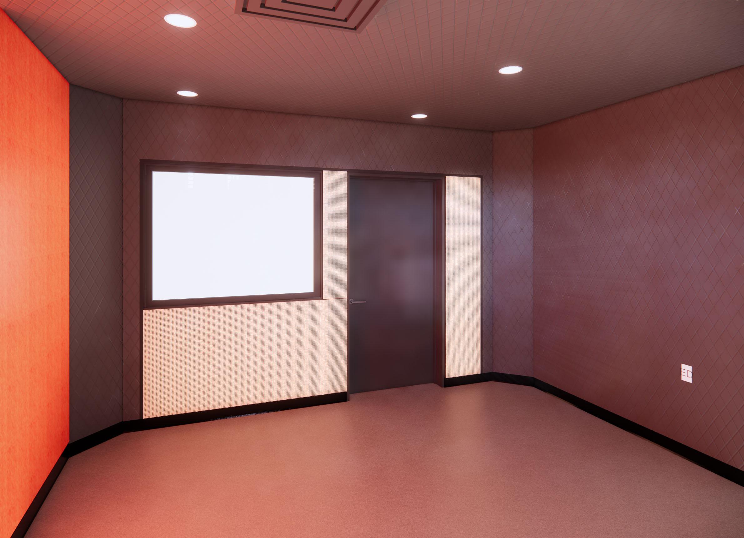 Digital render of the Recording booth.